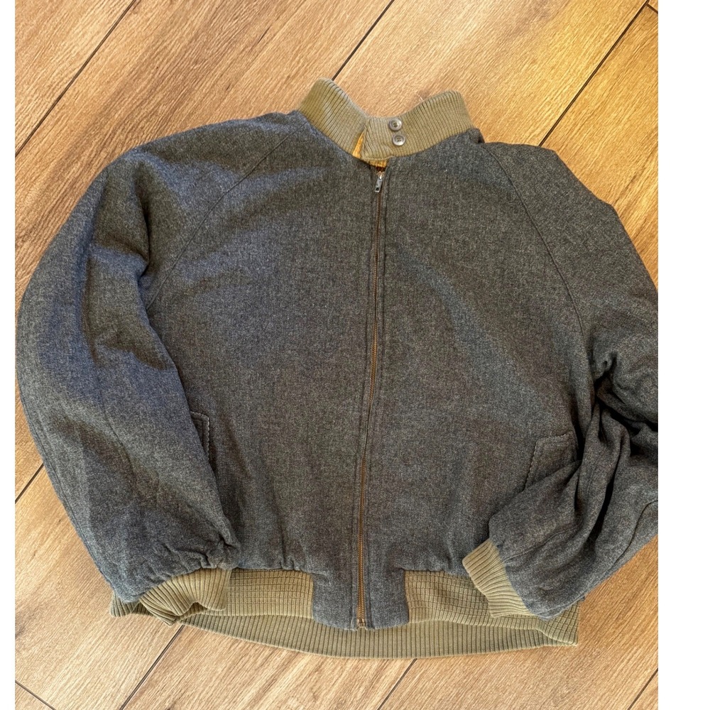 Vintage Wool Bomber Jacket Reversible Corduroy Full Zip Men 44 Authentic Imports